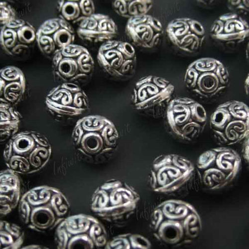  Heavy silver bali bead